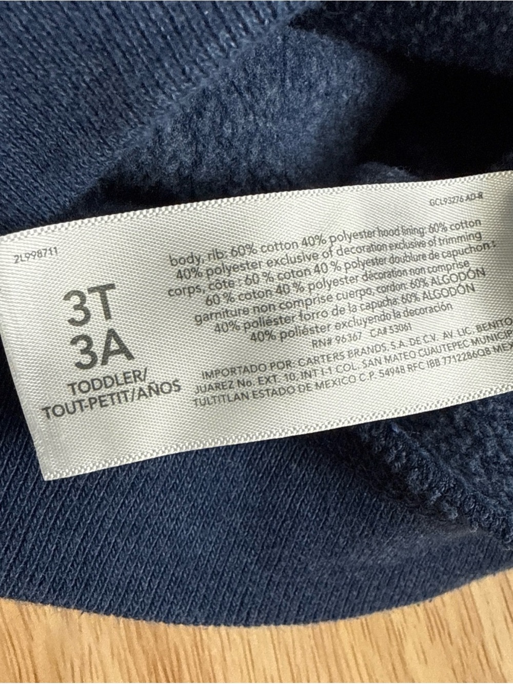 OshKosh B'Gosh Boys Size 3T/3A Full Zip Logo Blue Hoodie - Picture 8 of 8